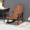 Outdoor Wooden Kid Adirondack Rocking Chair with High Back Slatted Seat